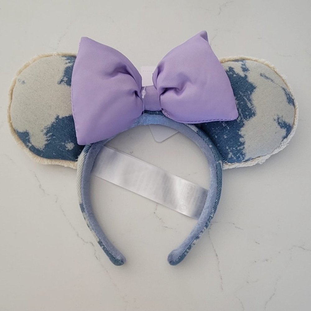 Disney Parks Minnie Ear Headband Denim Bleach
